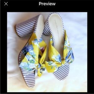 CUPCAKES AND CASHMERE FLORAL MULES.  NEW IN BOX